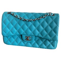 Chanel Jumbo turquoise bag