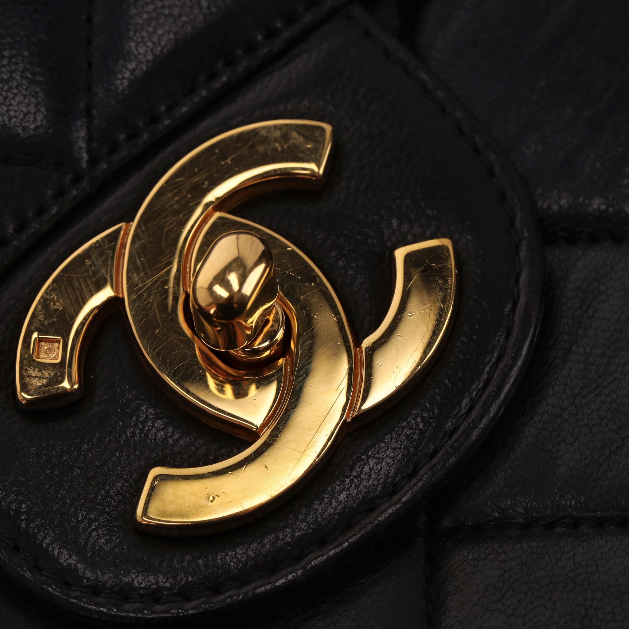 Chanel Jumbo Vintage Lambskin Leather Quilted Timeless Bag For Sale 2
