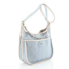 Chanel Jungle Stroll Hobo Quilted Printed Denim Medium