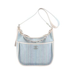 Chanel Jungle Stroll Hobo Quilted Printed Denim Medium