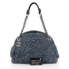 Chanel Just Mademoiselle Bag Camellia Denim Medium