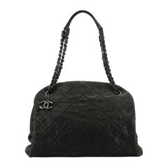 Chanel Just Mademoiselle Bag Quilted Iridescent Leather Large