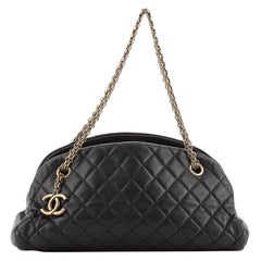 Chanel Bag Authentic Just Mademoiselle Quilted Caviar Black Bowling  Shoulderb468