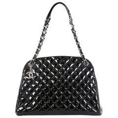 Chanel Just Mademoiselle Bag Quilted Patent Large