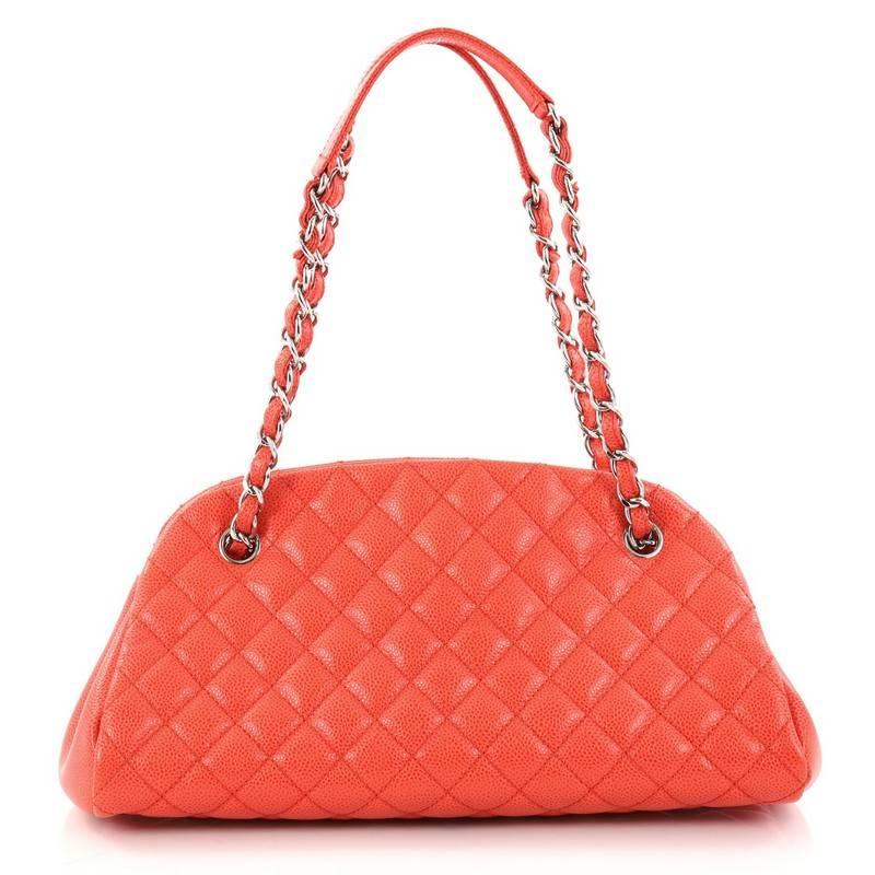 Chanel Just Mademoiselle Handbag Quilted Caviar Medium  In Good Condition In NY, NY