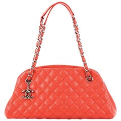 Chanel Just Mademoiselle Handbag Quilted Caviar Medium
