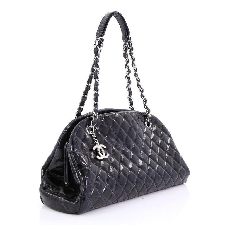 Chanel Just Mademoiselle Handbag Quilted Glazed Calfskin Medium For ...