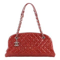 Chanel Just Mademoiselle Handbag Quilted Glazed Calfskin Medium