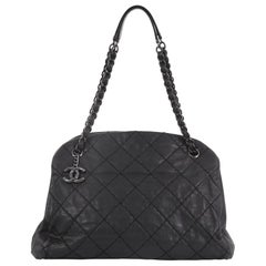 Chanel Just Mademoiselle Handbag Quilted Iridescent Leather Large