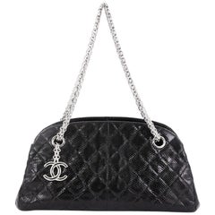 Chanel Just Mademoiselle Handbag Quilted Lizard Small