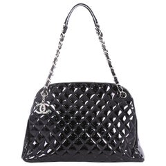 Chanel Just Mademoiselle Handbag Quilted Patent Large