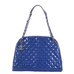 Chanel Just Mademoiselle Handbag Quilted Patent Large