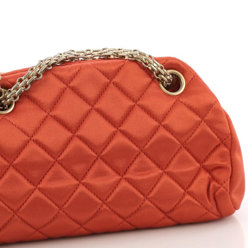 Chanel Just Mademoiselle Handbag Quilted Satin Mini 1