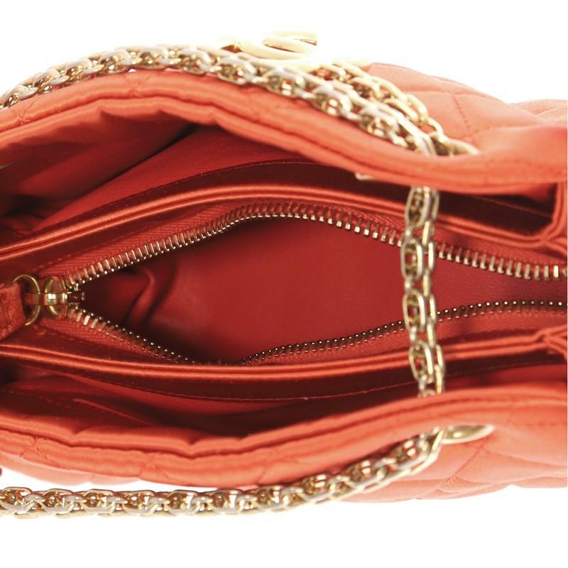 Chanel Just Mademoiselle Handbag Quilted Satin Mini 2
