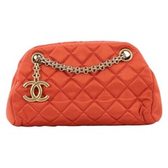 Chanel Just Mademoiselle Handbag Quilted Satin Mini