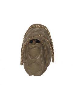 Chanel Kaki Iridescent Leather Jumbo Chesterfield Bag