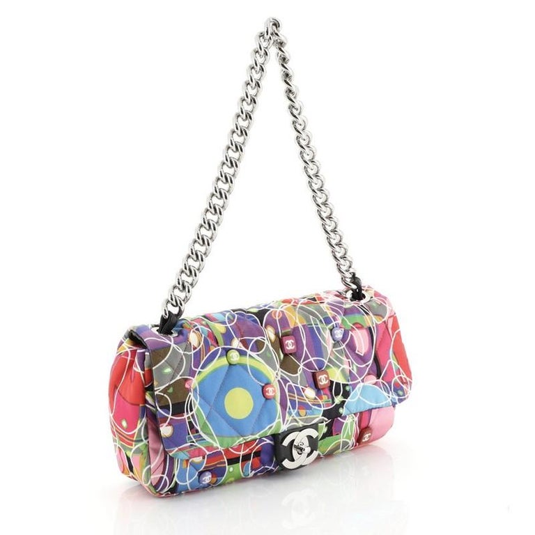 Chanel Kaleidoscope Chain Flap Bag Quilted Printed Satin Medium