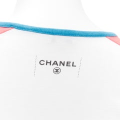 Chemise à franges rose imprimée Viva Coco CHANEL Karl défilé Cuba Cruise 2017 XS
