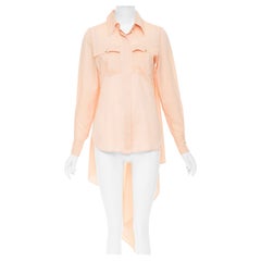 CHANEL Karl 2017 Runway cotton cape trailing flap pocket shirt FR34 XS