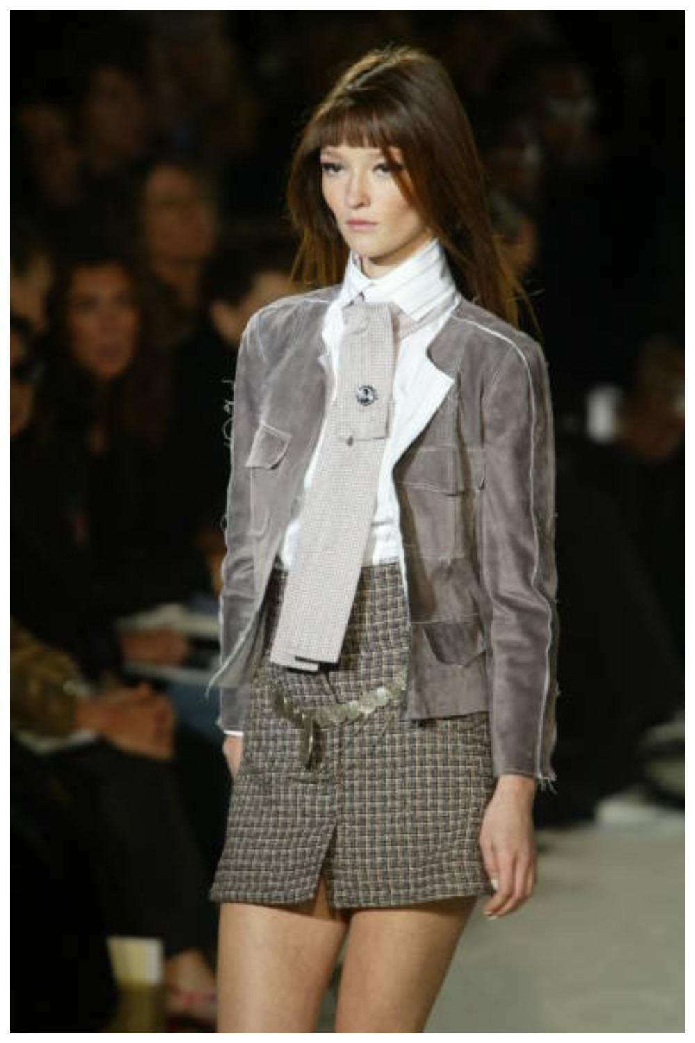 Gray CHANEL & Karl Lagerfeld 03P 2003 Spring Runway jacket y2k For Sale