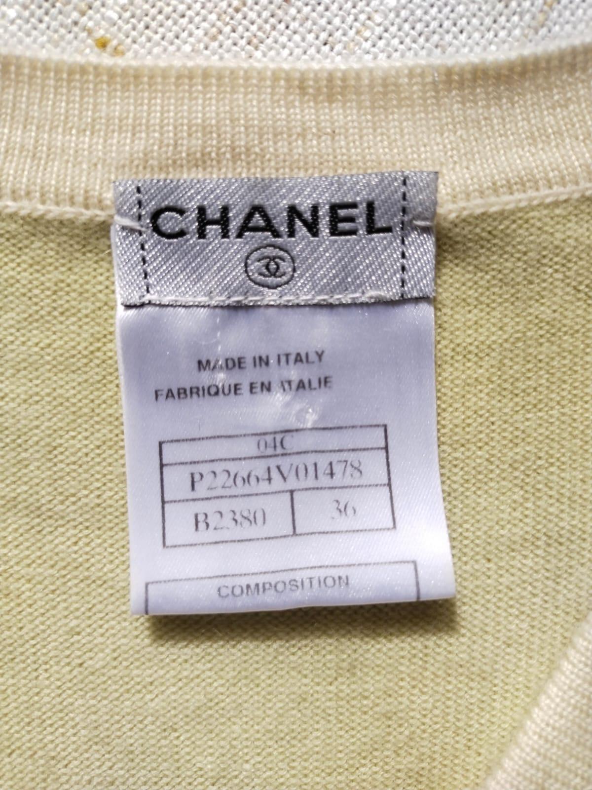 Chanel & Karl Lagerfeld 04C 2004 T-Shirt aus Kaschmir mit Kreuzfahrt-Logo  im Angebot 10