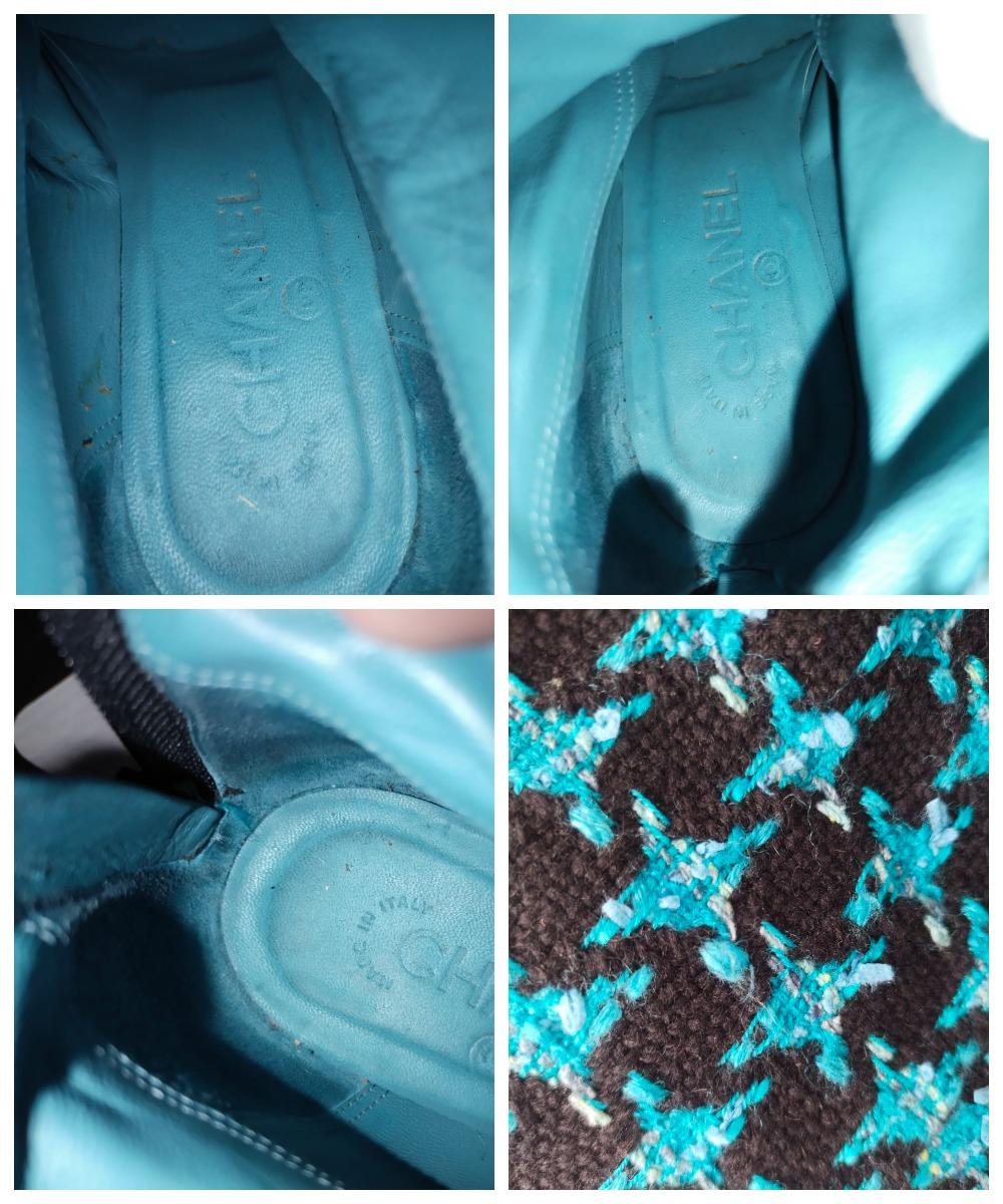 Chanel & Karl Lagerfeld 07A 2007 TURQUOISE TWEED boots For Sale 6