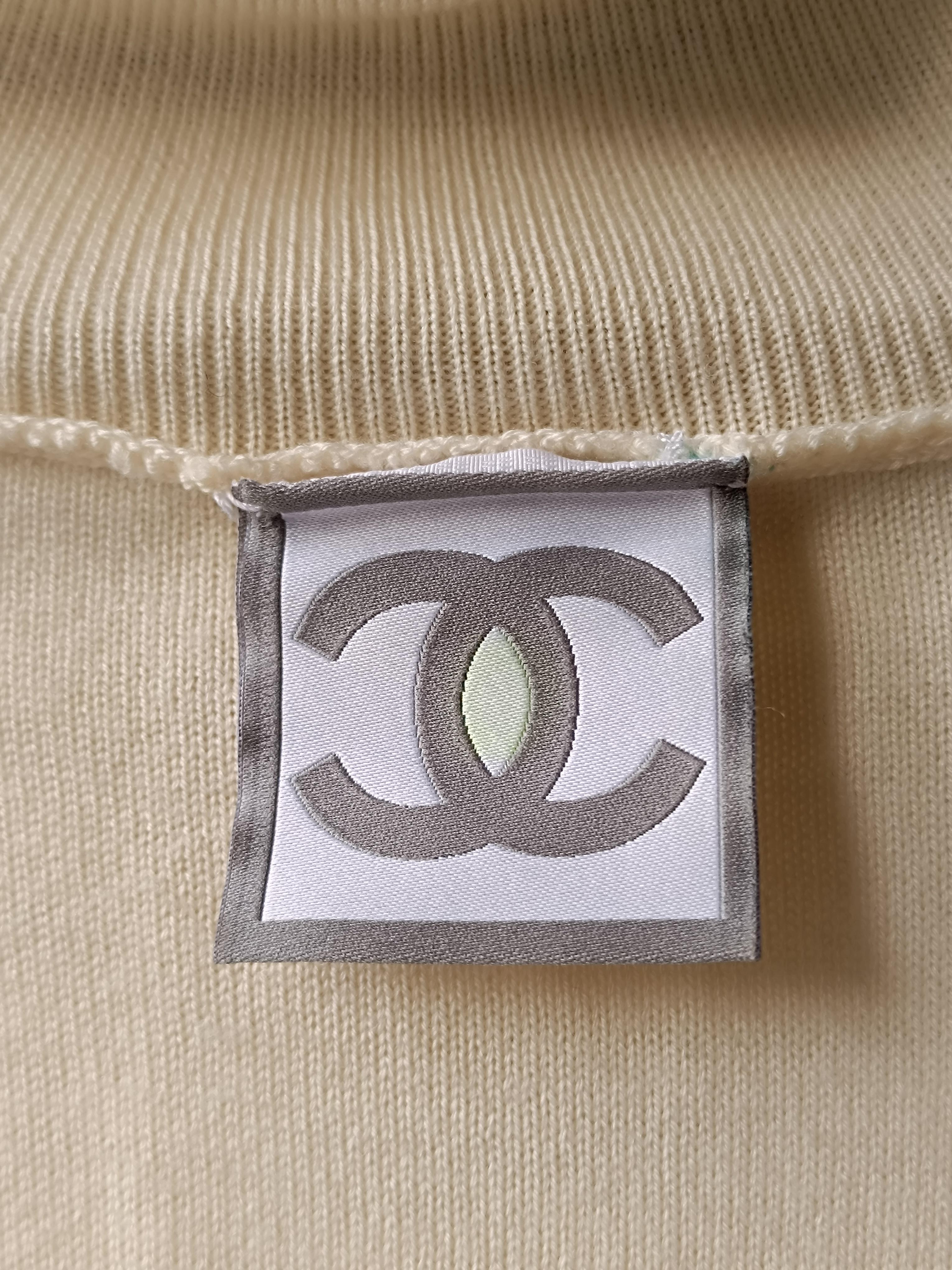 CHANEL & Karl Lagerfeld 07A 2007 Wool Logo Vest Top Turtleneck Very Rare For Sale 9