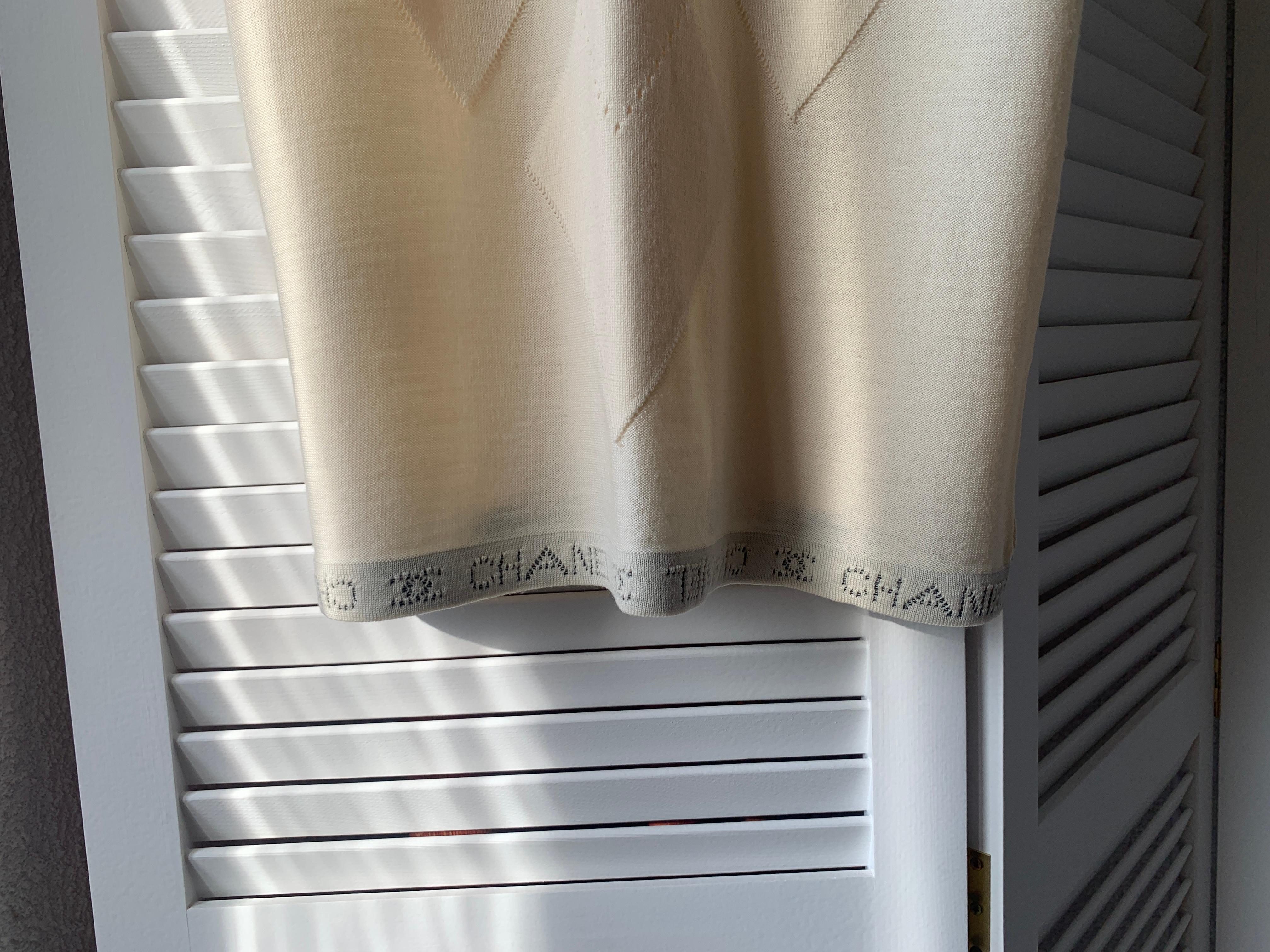 CHANEL & Karl Lagerfeld 07A 2007 Wool Logo Vest Top Turtleneck Very Rare For Sale 3