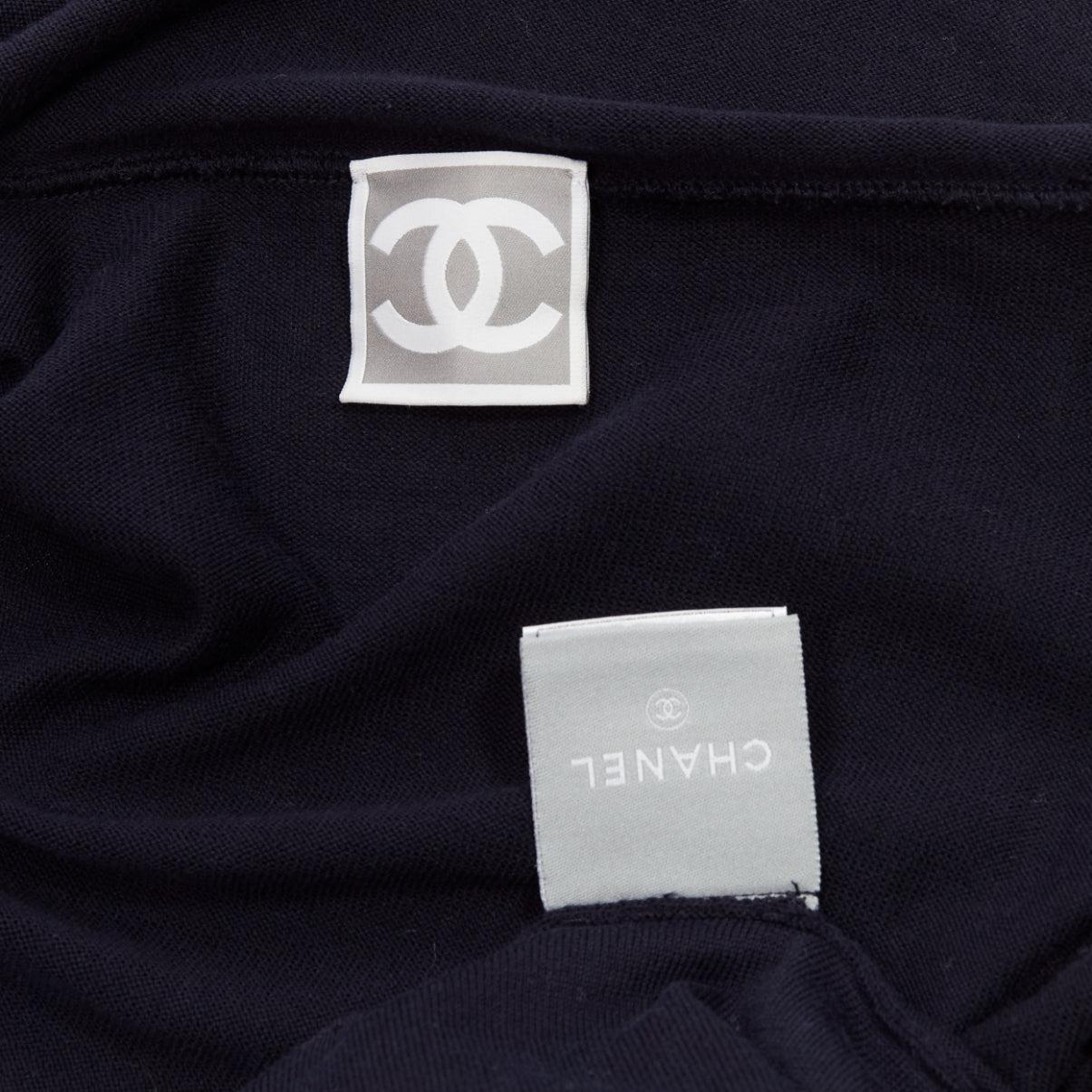 CHANEL Karl Lagerfeld 07c Sports cotton logo trim lock hoodie jacket FR34 XS For Sale 5