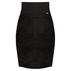 Chanel & Karl Lagerfeld 08A 2008 Pencil silk black skirt 38 FR