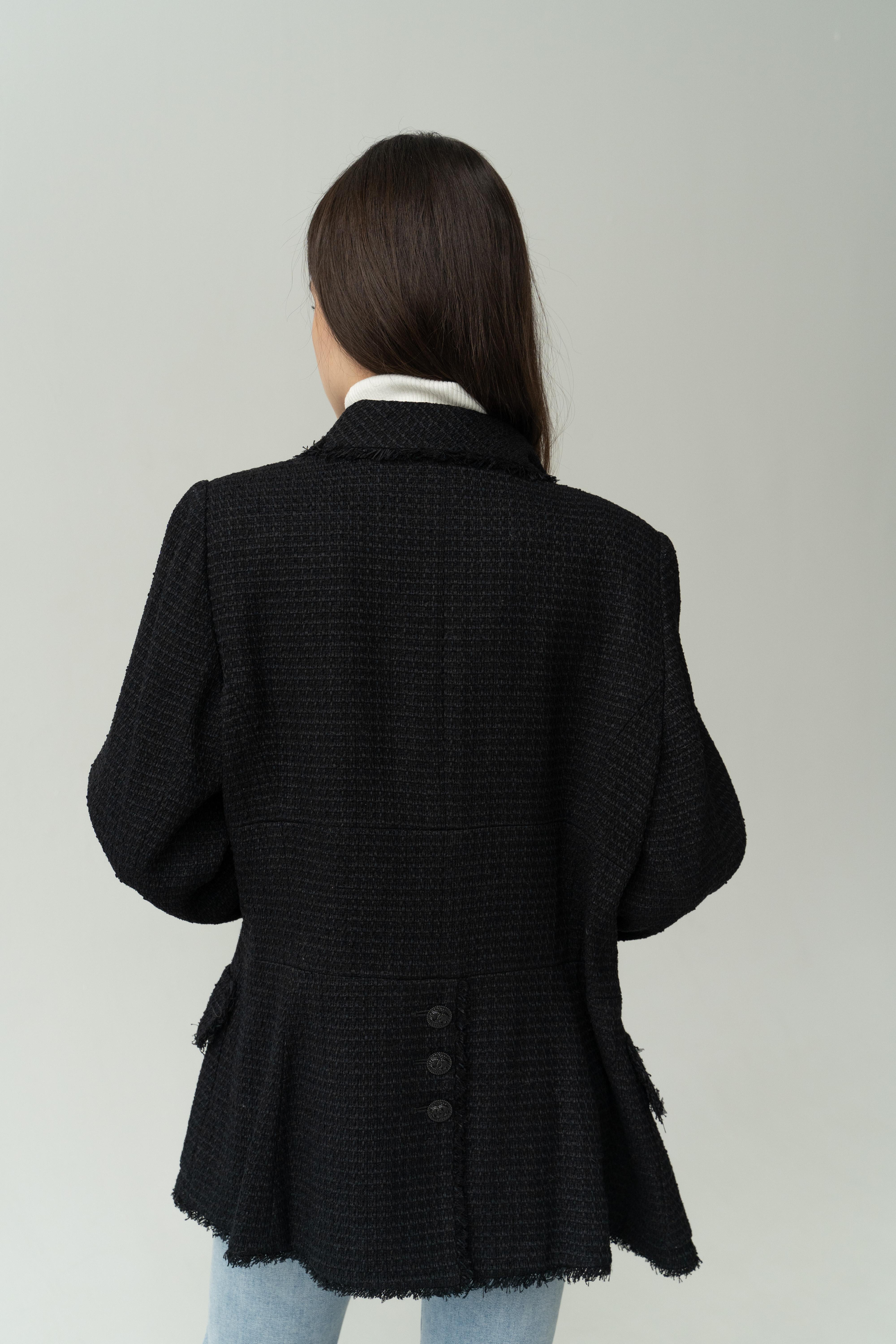 Chanel & Karl Lagerfeld 09P 2009 tweed black jacket CC logo buttons 5