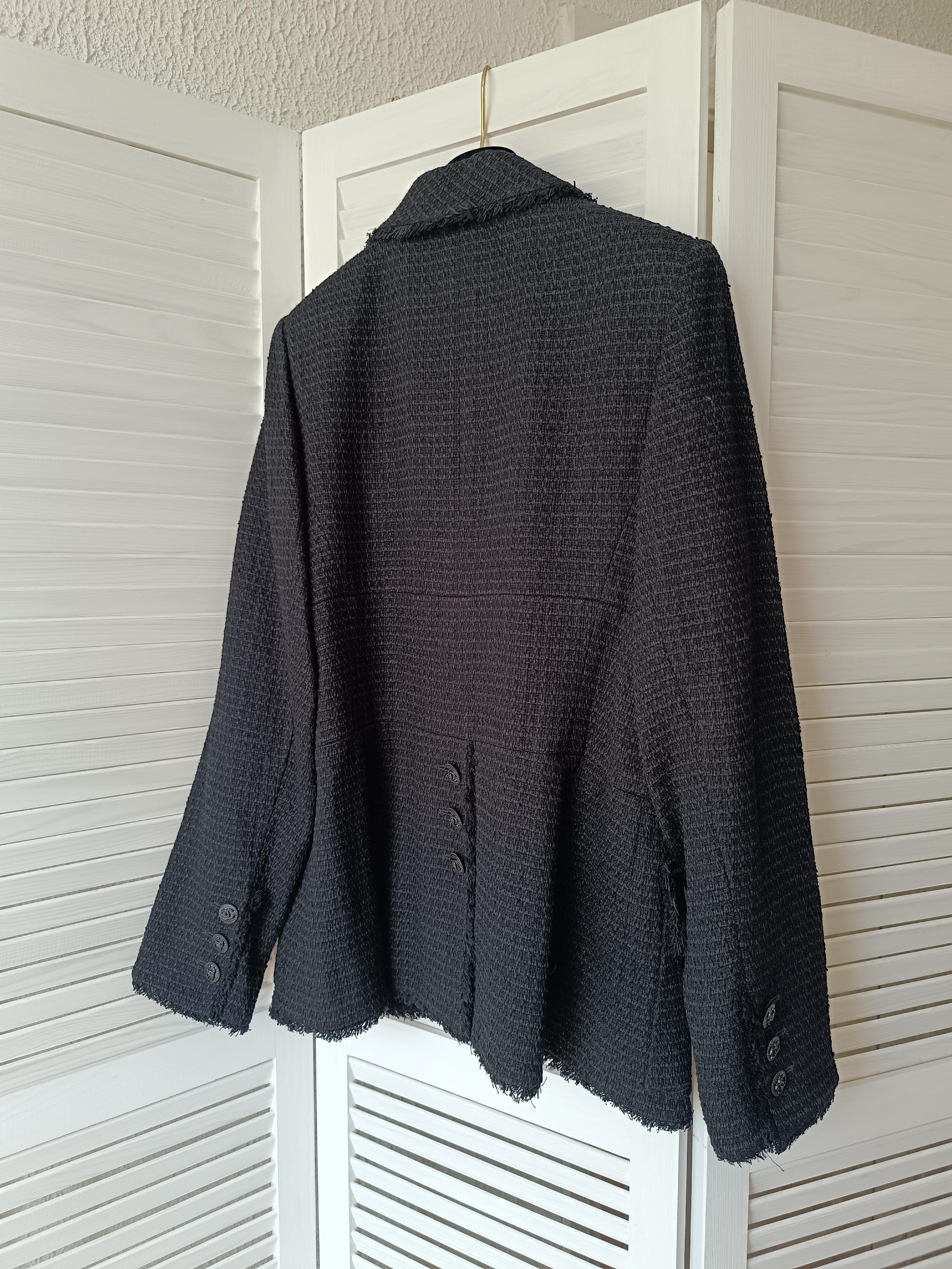 Chanel & Karl Lagerfeld 09P 2009 tweed black jacket CC logo buttons 7