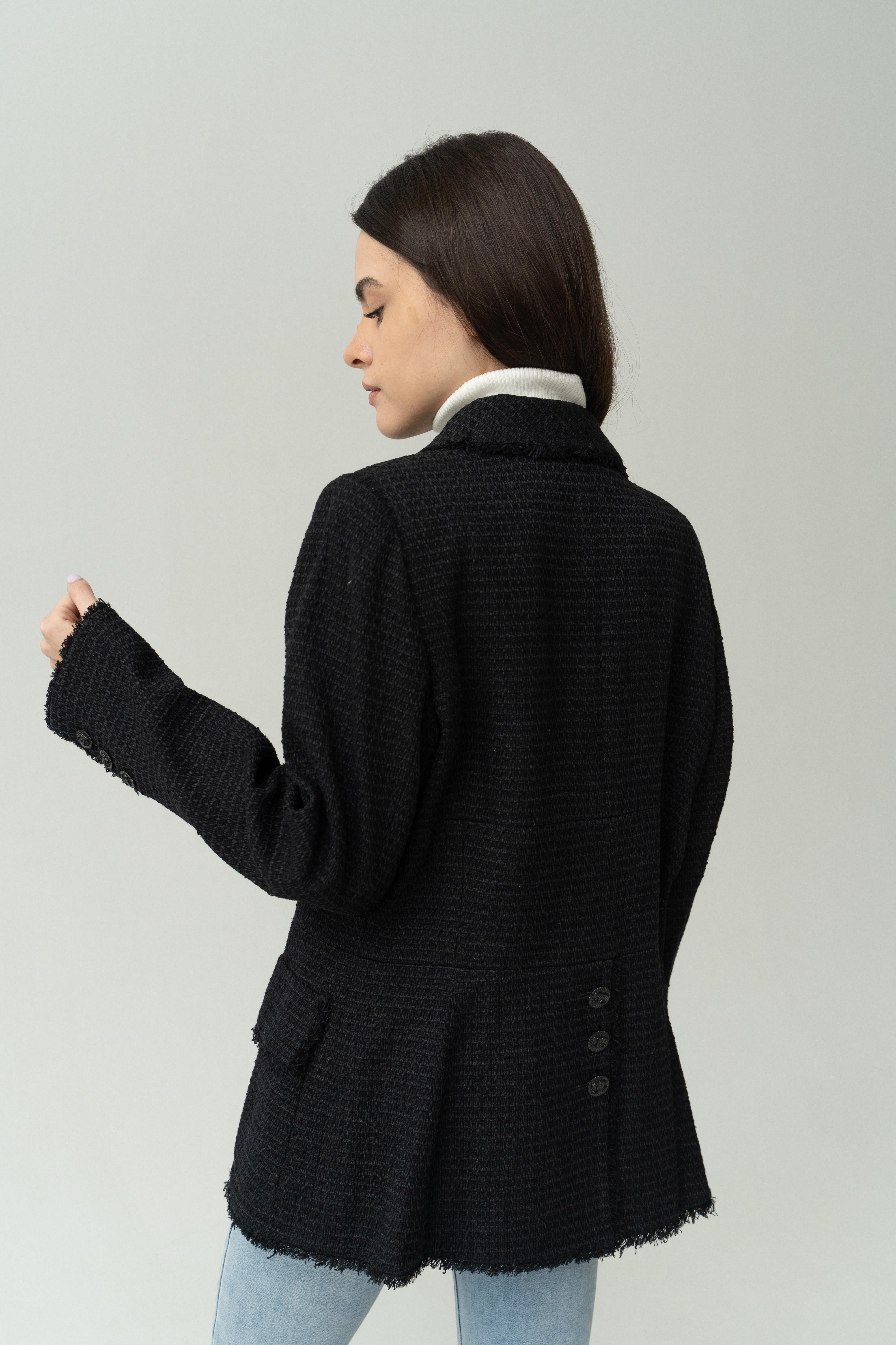 Chanel & Karl Lagerfeld 09P 2009 tweed black jacket CC logo buttons 2