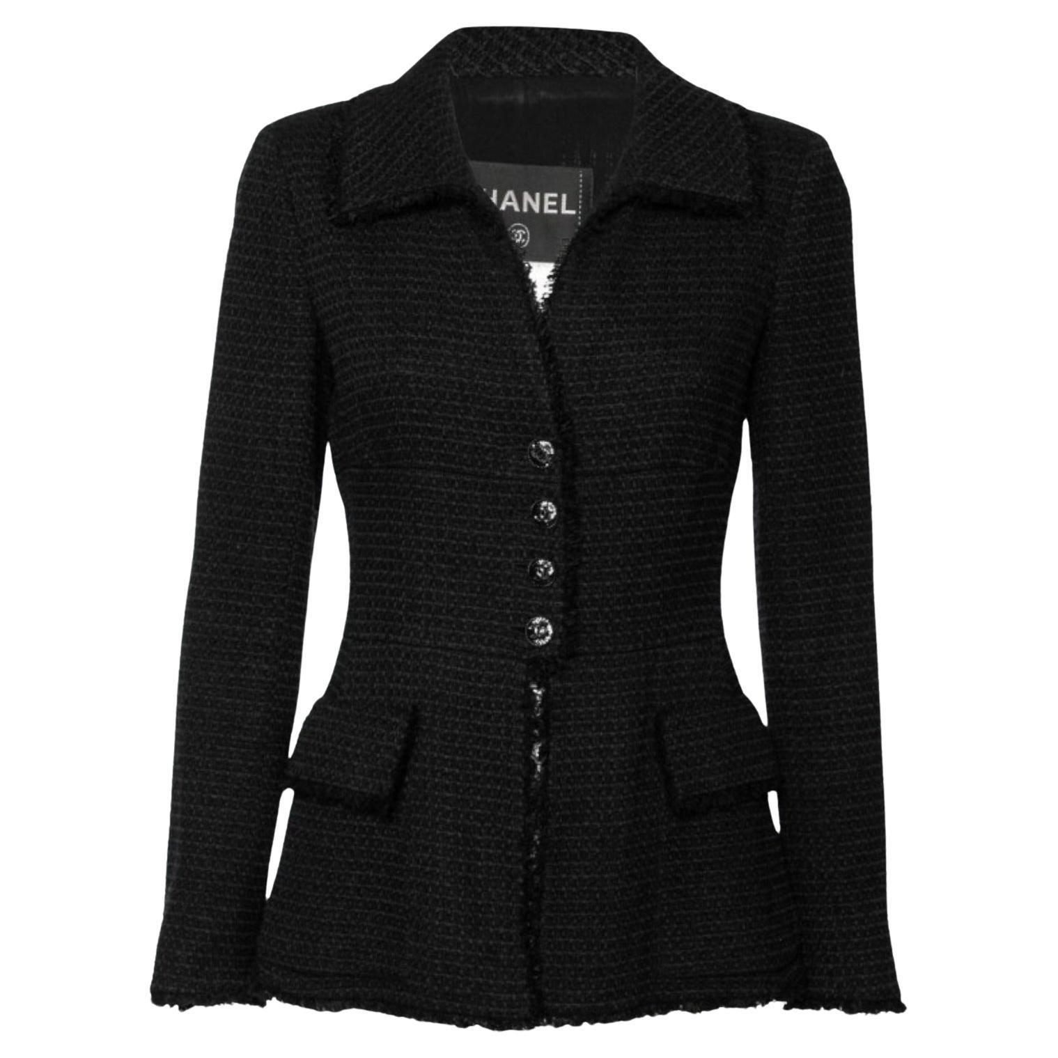 Chanel & Karl Lagerfeld 09P 2009 tweed black jacket CC logo buttons