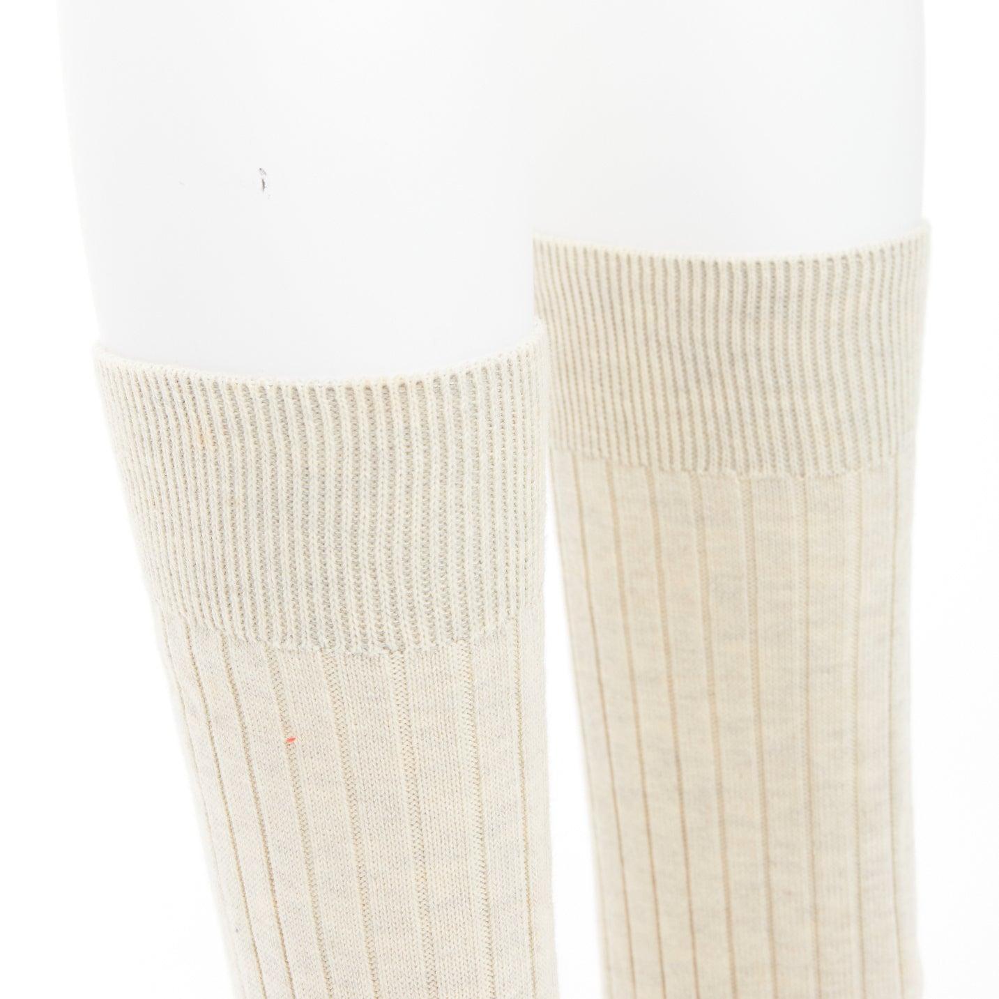 CHANEL Karl Lagerfeld 14P Runway cremefarbene schwarze Lacksockenstiefel EU37.5 im Angebot 4
