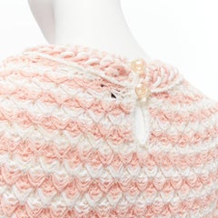 CHANEL Karl Lagerfeld 18P pink white boucle plastic resin chain trim dres