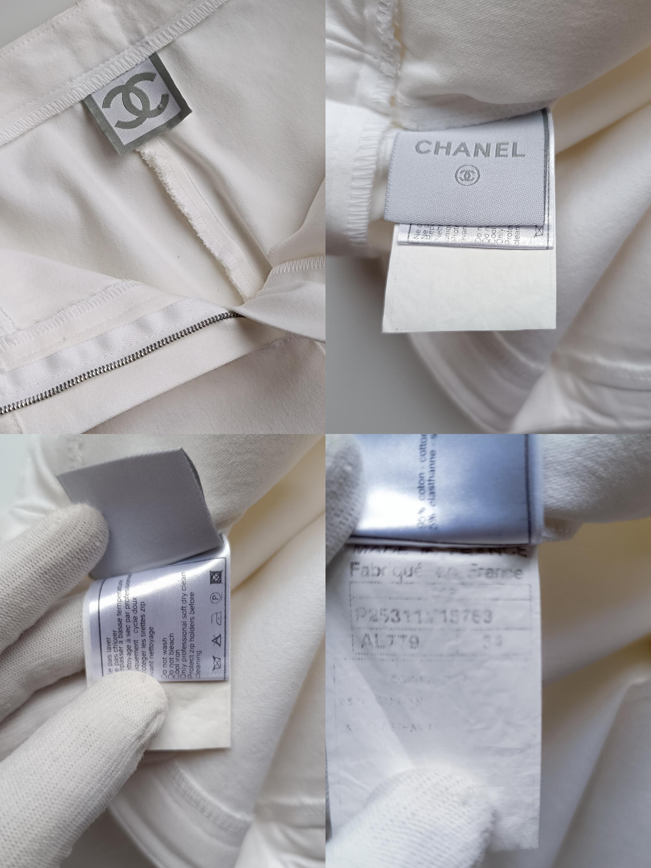 Chanel & Karl Lagerfeld 2009 white breeches / capri 09P For Sale 12