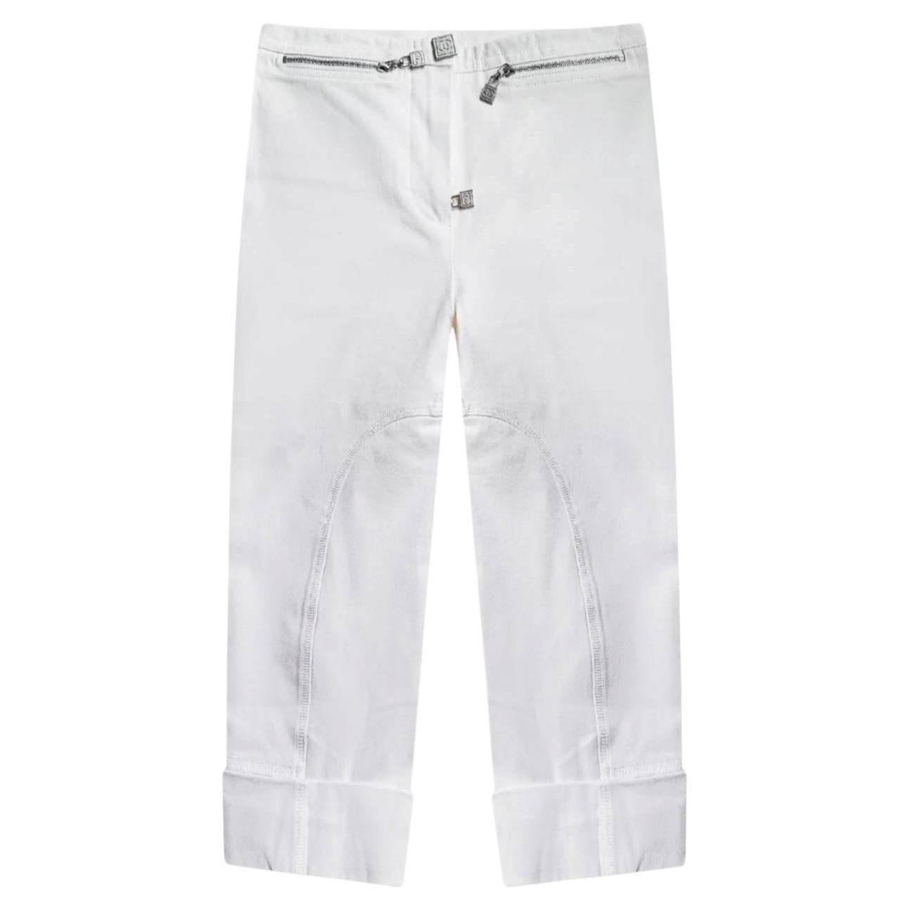 Chanel & Karl Lagerfeld 2009 White Capri Pants For Sale