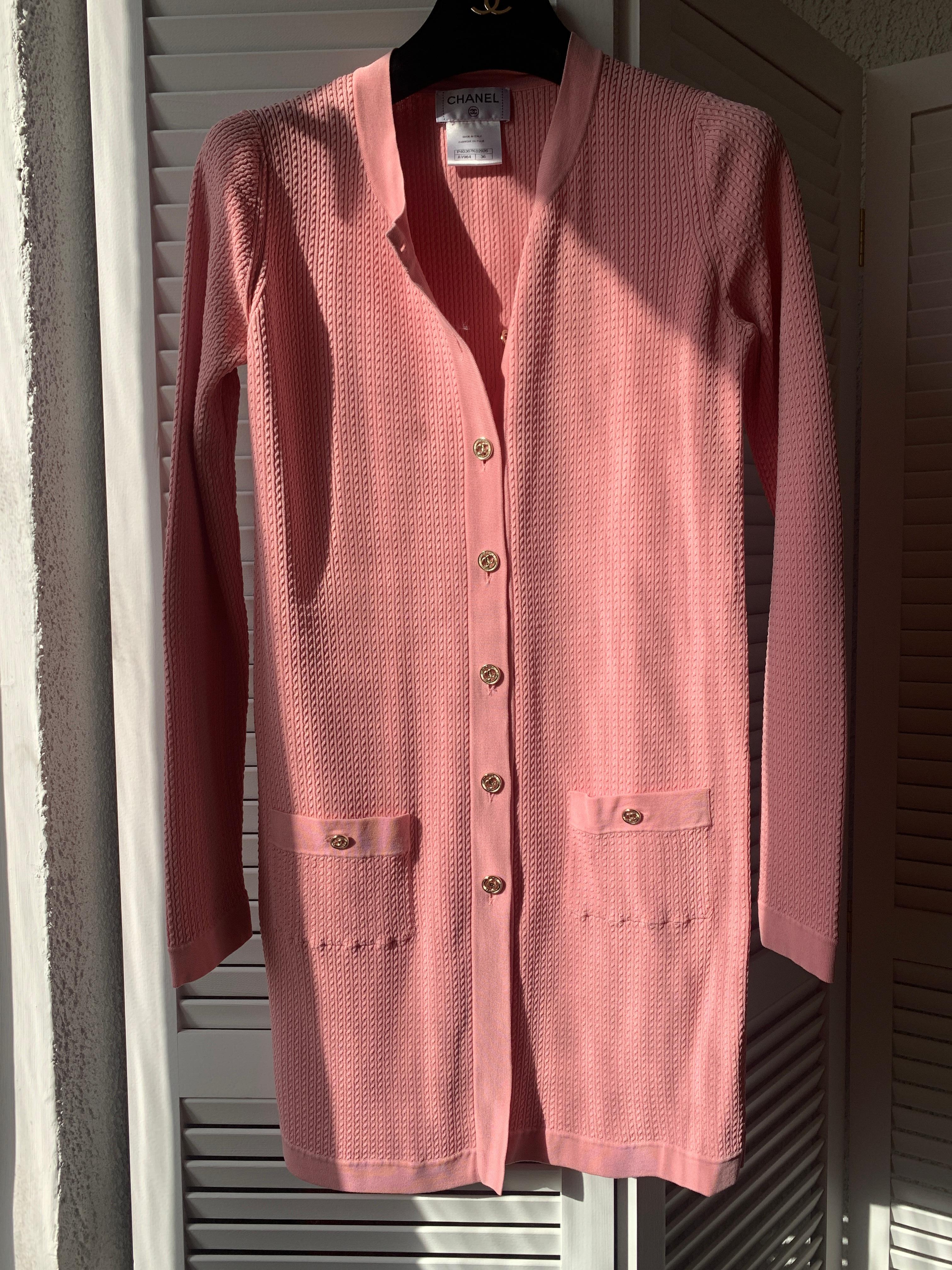 Chanel & Karl Lagerfeld 2011 CC Logo Cotton Silk Dress Pink For Sale 5