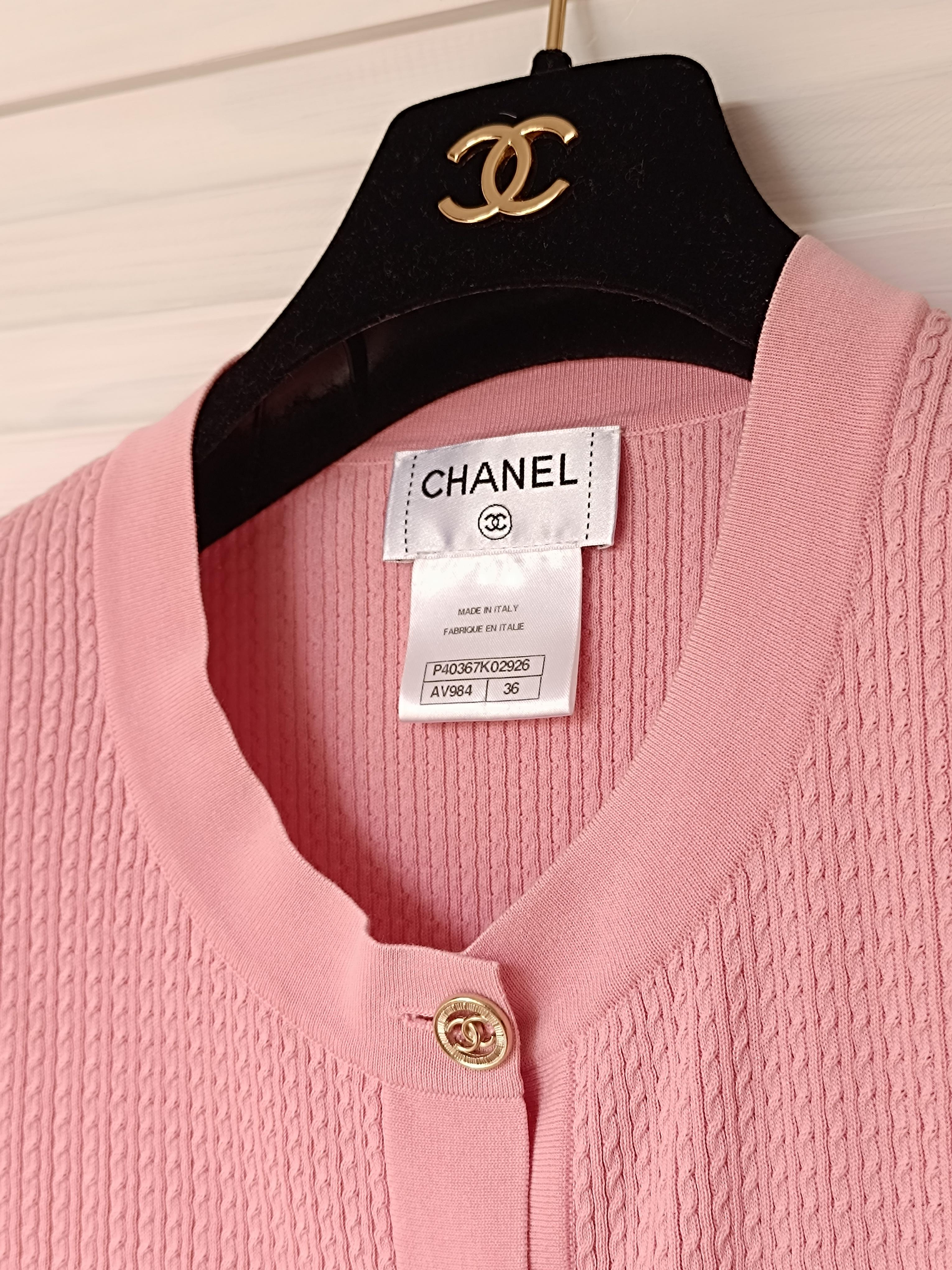 Chanel & Karl Lagerfeld 2011 CC Logo Cotton Silk Dress Pink For Sale 7