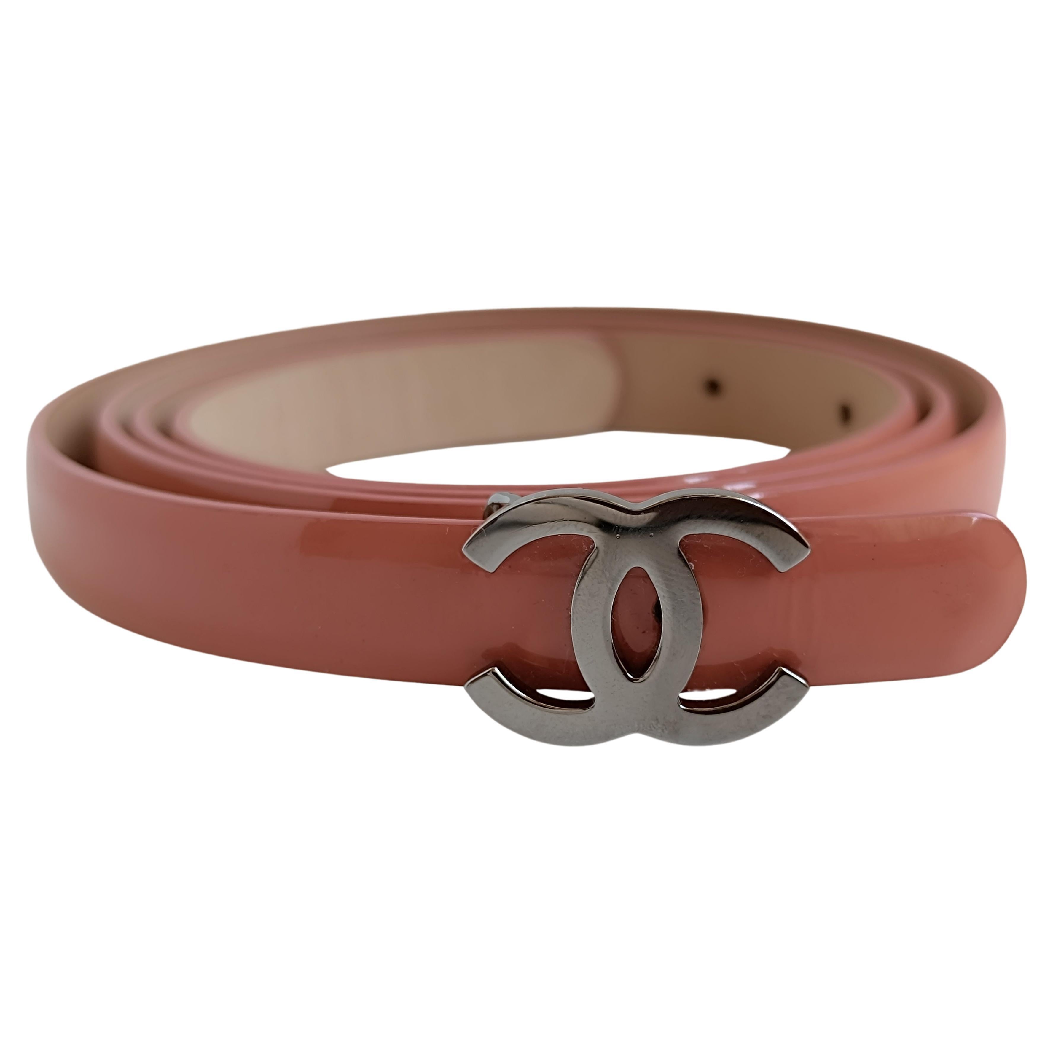 CHANEL Karl Lagerfeld 2012 Skinny belt patent leather SZ 110 For Sale