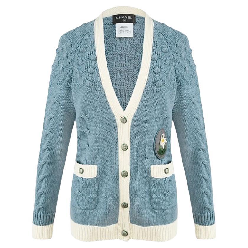 Chanel & Karl Lagerfeld 2014 – 2015, Paris-Salzburg 15PF Flower Patch Cardigan For Sale