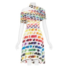 Chanel Karl Lagerfeld for Chanel 2014 Runway Colorama CC top in seta, gonna midi FR34 XS
