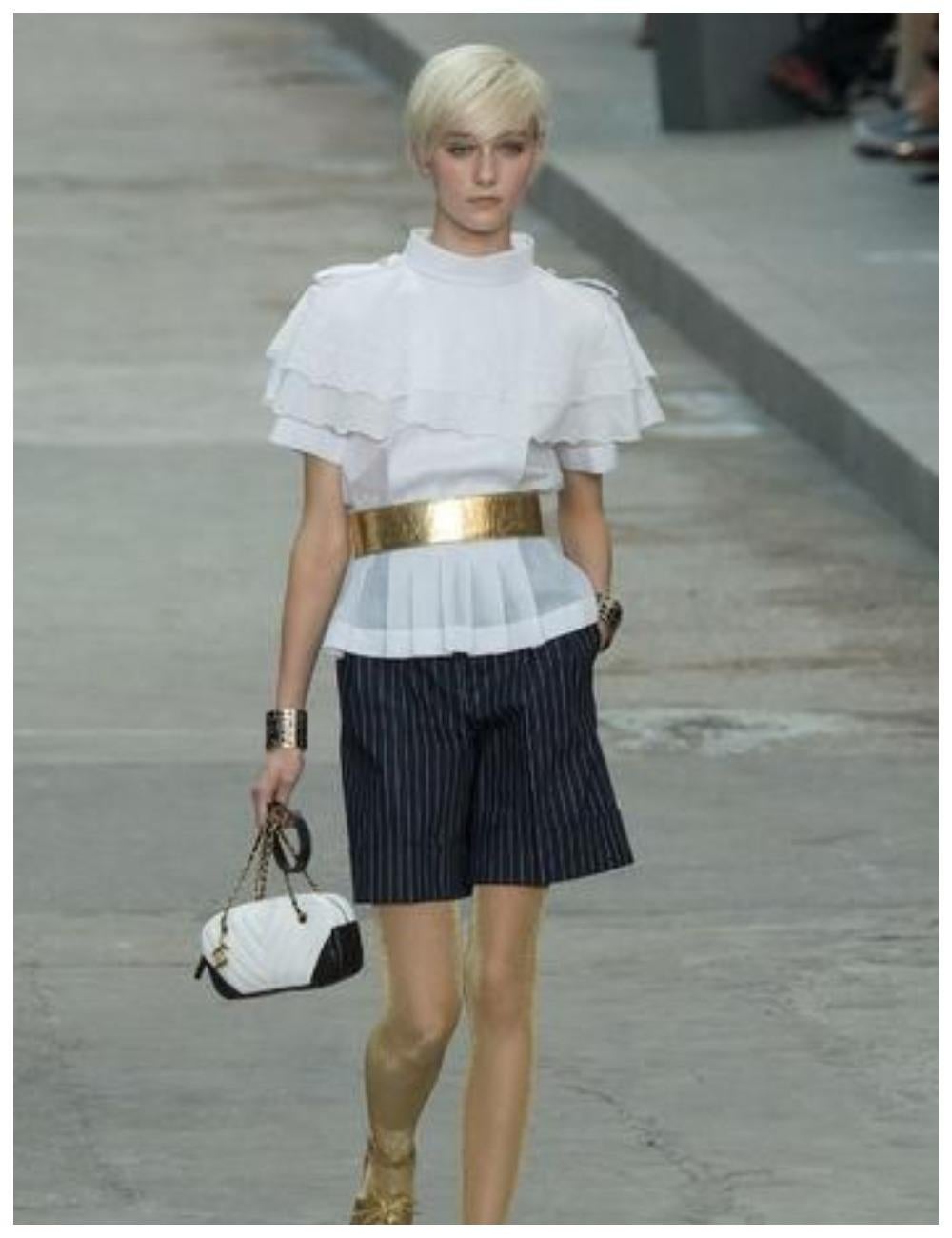 Black Chanel & Karl Lagerfeld 2015 long runway shorts For Sale