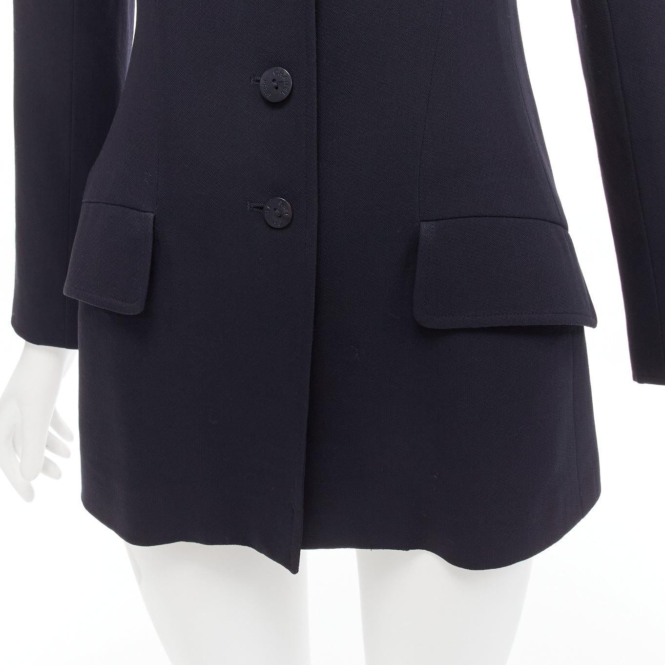 CHANEL Karl Lagerfeld 98A Vintage navy wool CC button blazer FR36 S
Reference: TGAS/D00868
Brand: Chanel
Designer: Karl Lagerfeld
Collection: 98A
Material: Wool
Color: Navy
Pattern: Solid
Closure: Button
Lining: Navy Silk
Extra Details: Single