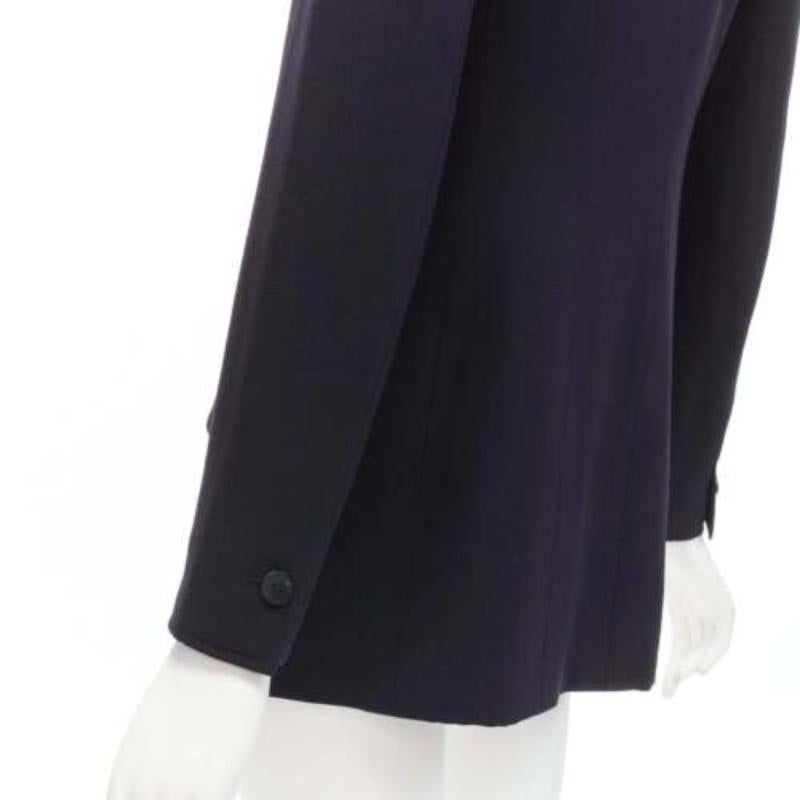 CHANEL Karl Lagerfeld 98A Vintage navy wool CC button blazer FR36 S For Sale 4