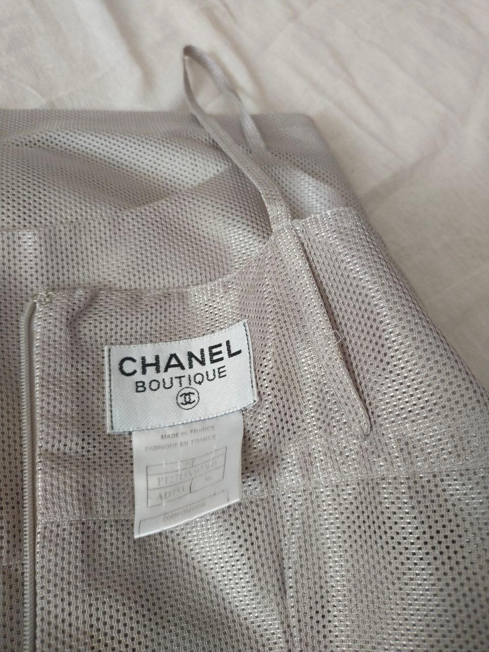 Chanel & Karl Lagerfeld 99P 1999 SPRING  silver dress with logo-embellished  For Sale 5