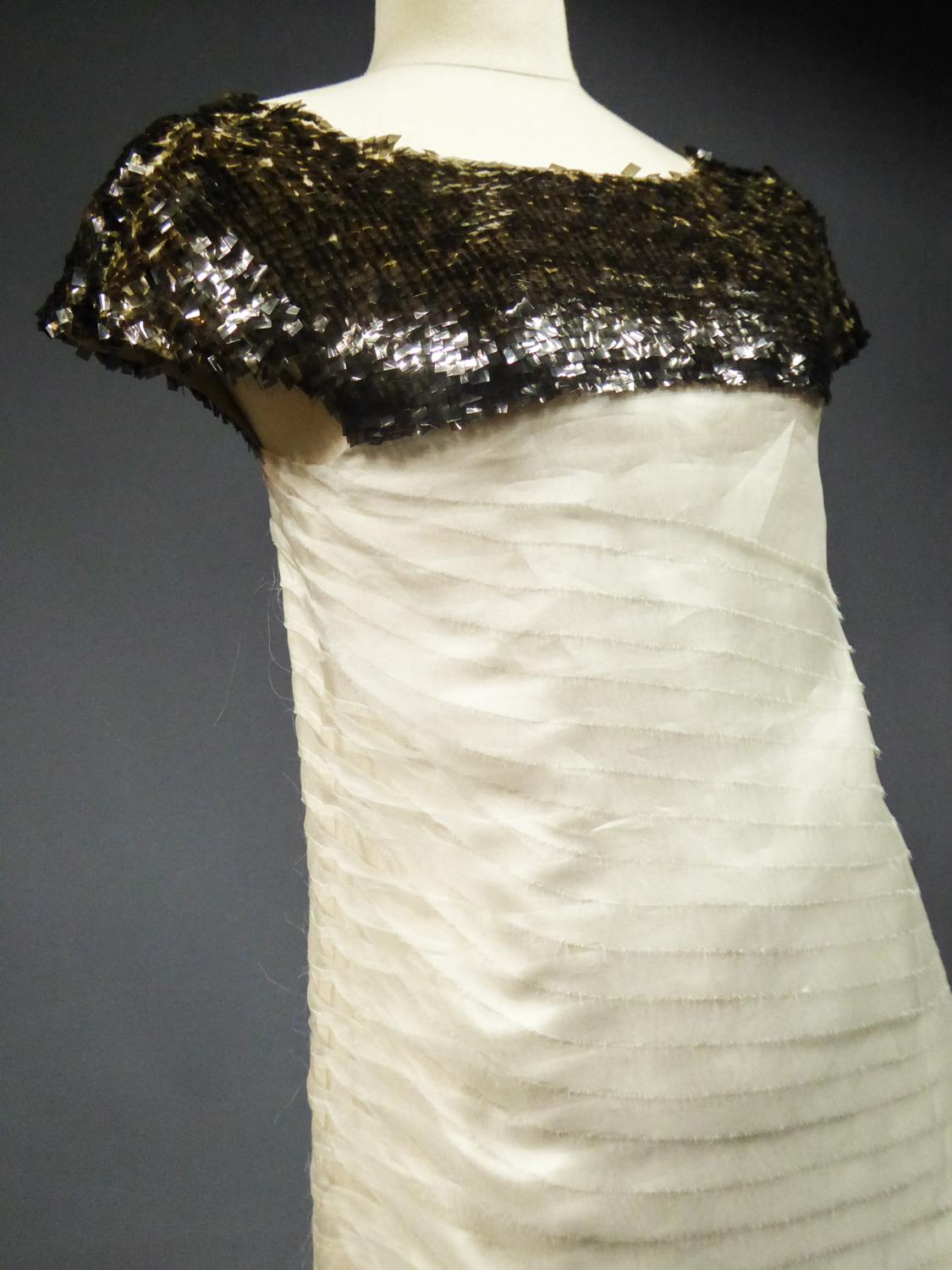 A Chanel / Karl Lagerfeld Sequins & Silk Gauze Cocktail Dress Circa 2010  For Sale 4