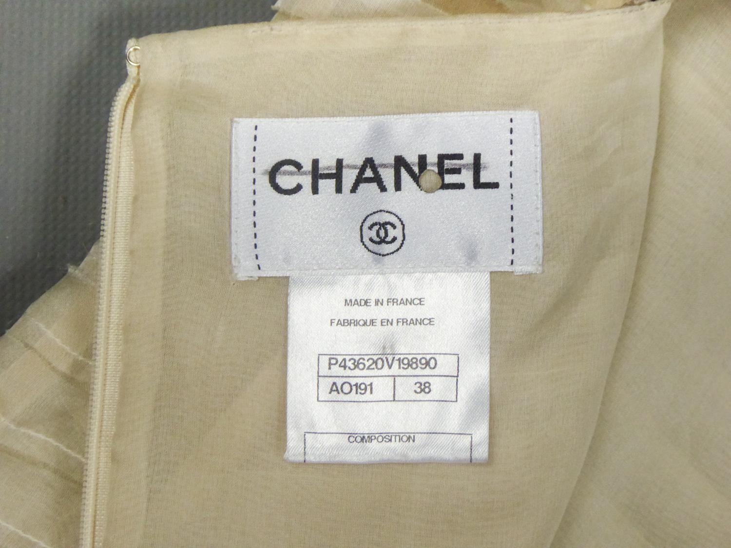 A Chanel / Karl Lagerfeld Sequins & Silk Gauze Cocktail Dress Circa 2010  For Sale 6