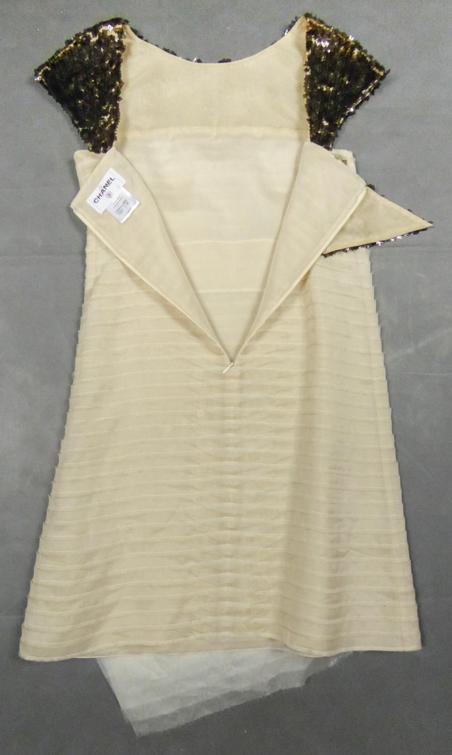 A Chanel / Karl Lagerfeld Sequins & Silk Gauze Cocktail Dress Circa 2010  For Sale 8